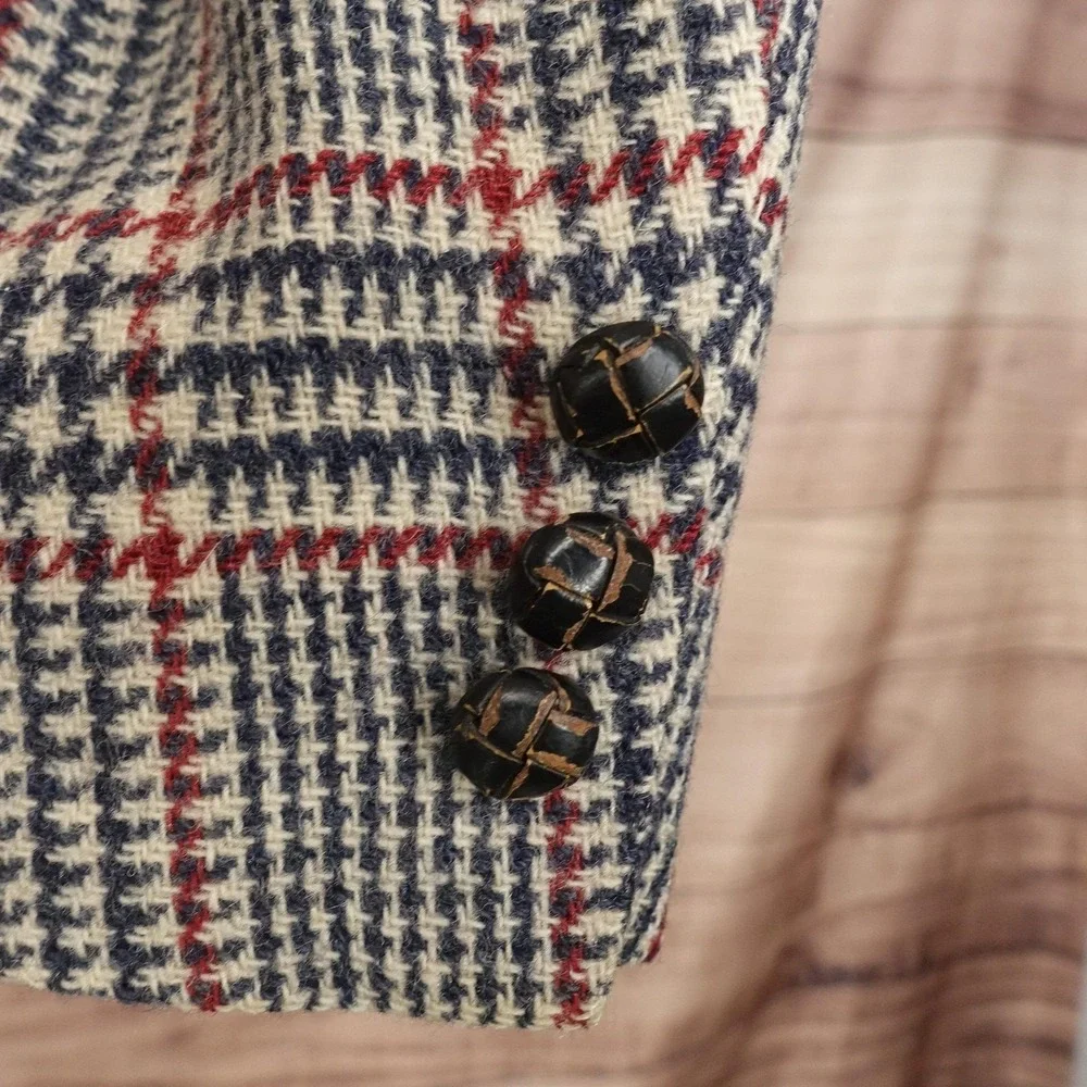 Vintage Jos. A. Bank Sport Coat Mens 40? Wool Plaid Tweed Jacket USA Check
